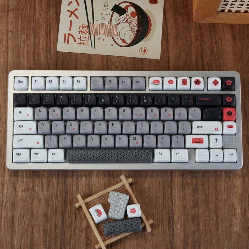 

130 Keys Grey MOA Profile Custom Anime Keycaps Dye Sublimation PBT Keycaps for Cherry Gateron MX Switches Mechanical Keyboard
