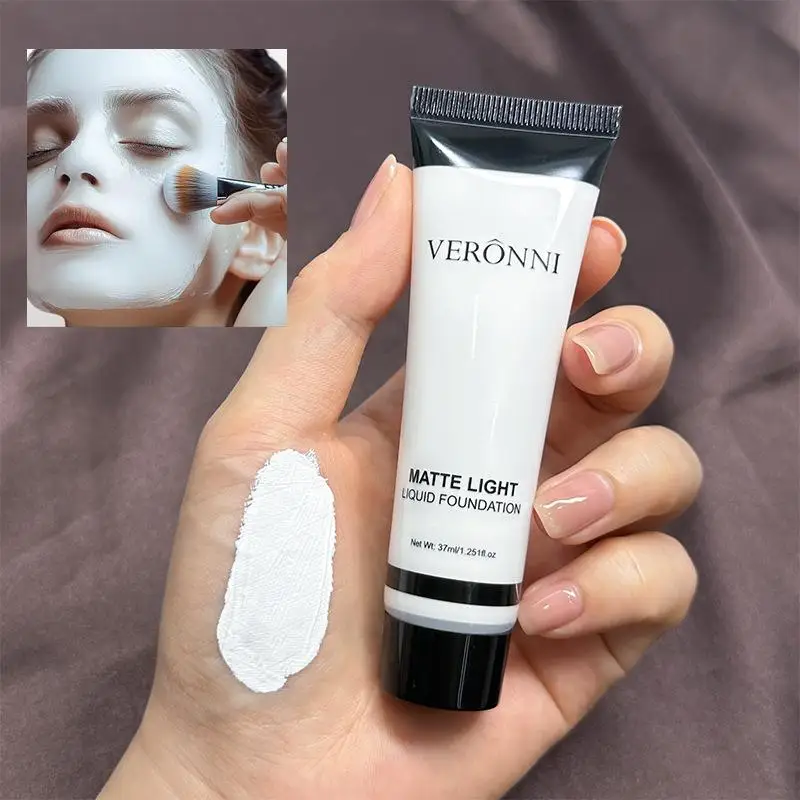 Mixable Pure White Foundation Adjuster Liquid,Foundation Lighten & Brighten Adjuster White Matte Makeup For All Skin Type J8I9