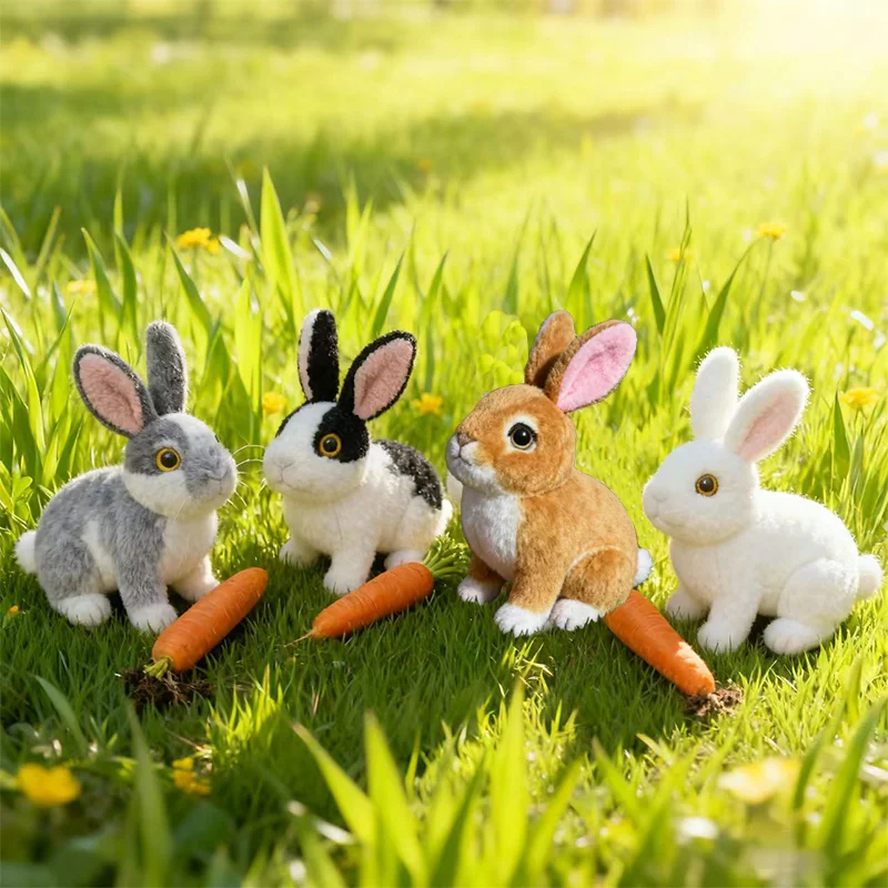 16 سنتيمتر نابض بالحياة محاكاة Kawaii آذان طويلة واقعية أرنب صغير ألعاب من نسيج مخملي لطيف الحيوان مرافقة النوم دمية للطفل هدية عيد ميلاد #1