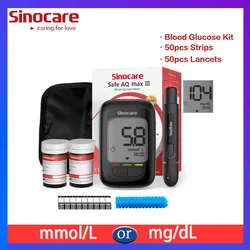 Sinocare Safe AQ max III Blood Glucose Meter Glucometer Kit Diabetes Tester Blood Sugar Test Diabetes Home Medical Device