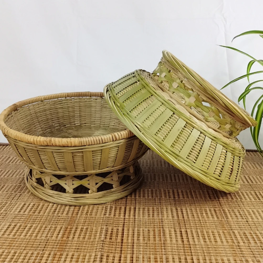 

Woven Bamboo Basket Storage ganizer Home Decor Imitation Rattan Lightweight Easy Clean Living Room Bathroom Kitchen