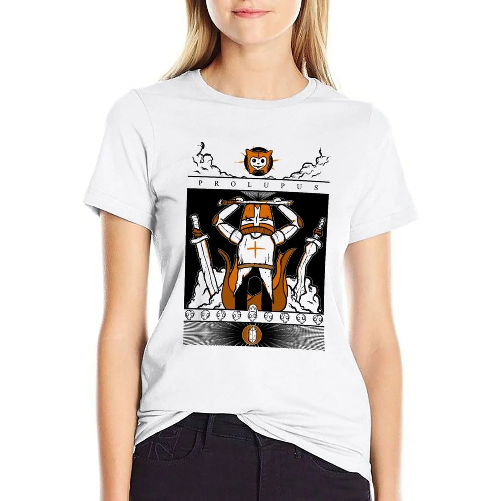 

Castle Crashers - Heraldry of the Orange Knight T-shirt Aesthetic clothing tees korean Women's clothes