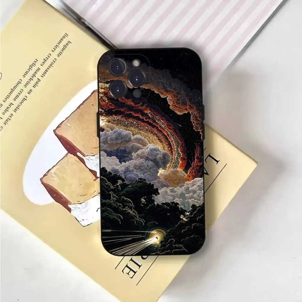 حافظة هاتف Space For Galaxy Universe لهاتف iPhone 6,17,16,15,14,13,12,11 Plus، Pro Max، XS، X، XR، SE، Mini، 8، غطاء أسود من السيليكون الناعم #6