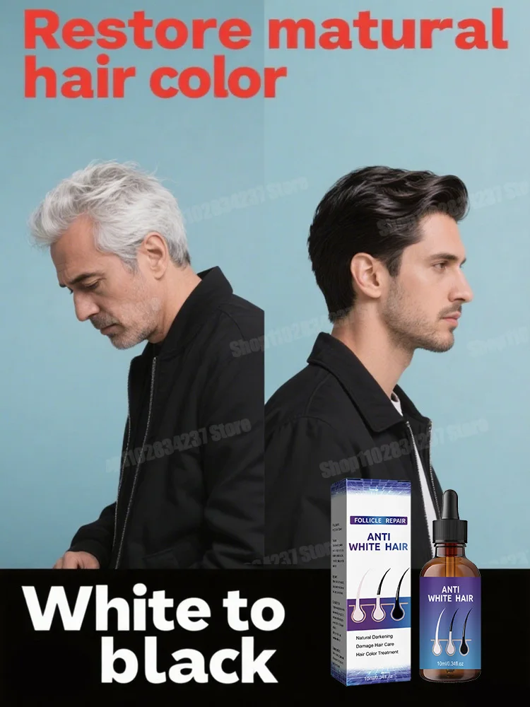 

White To Black Gray White Hair Serum Natural Color Repair Nourishessence Anti-gray Care For Men Women