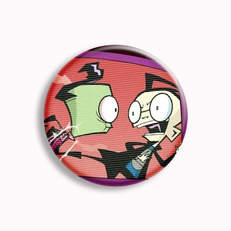 Funny Cartoon Invader Zim Button Pin Cute Anime Animal Gir Dib Brooch Badge Bag Accessories Fans Collection Friends Gift 58mm