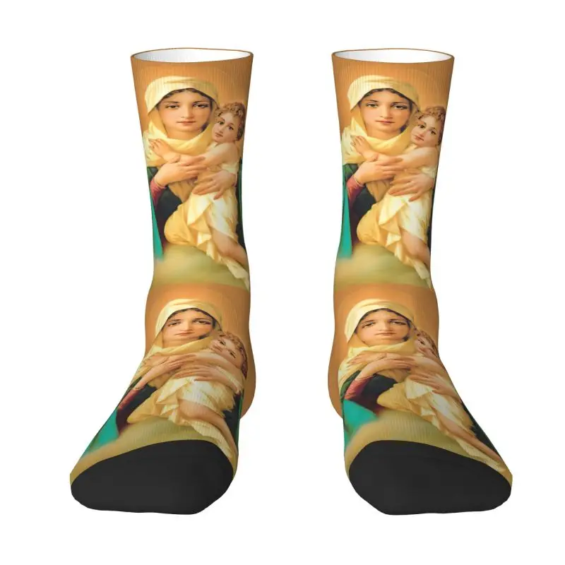 Calcetines bonitos de Nuestra Señora de Schoenstatt para hombres y mujeres, calcetines deportivos cálidos con estampado 3D de la Virgen María, San Católico, fútbol