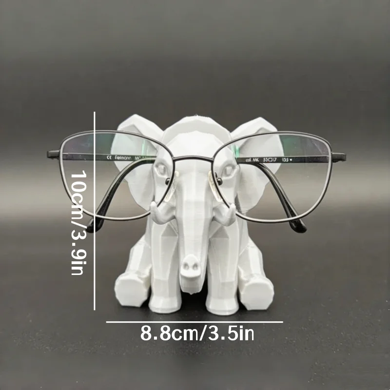 Geometric Polygonal Elephant Glasses Holder, Faceted-Style Glasses Stand, Cartoon-Style Desktop Decorative Holder, Glasses Holde