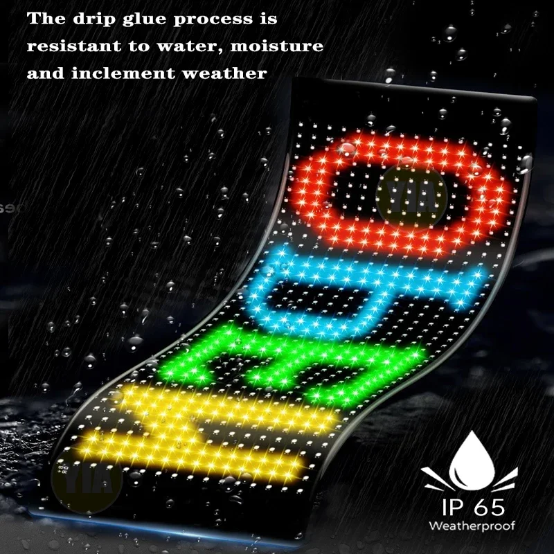 Car Smart Matrix Pixel Panel Truck Eyes LED Display APP Customizable DIY Text Pattern Animation Advertising Programmable Decor