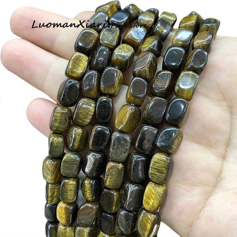 8x12MM Irregular Natural Stone Tiger Eye Loose Spacer Beads for Jewelry Making Diy Earrings Bracelets Charms Accessories