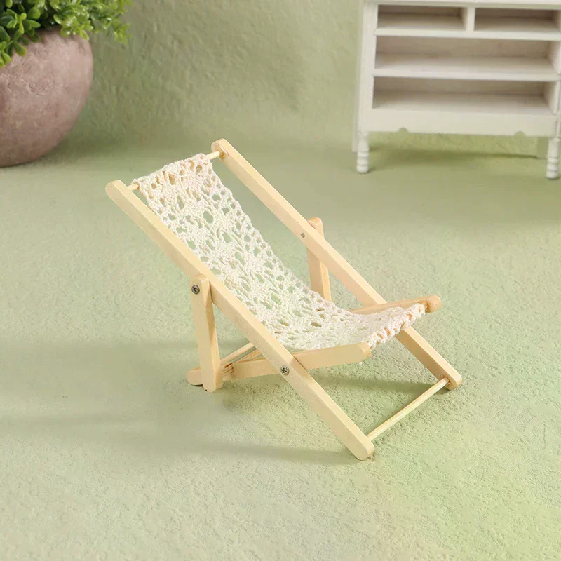 1/12 Poppenhuis Opvouwbare Ligstoel Poppenhuis Lounge Ligstoel Model Poppenhuis Mini Meubelaccessoires