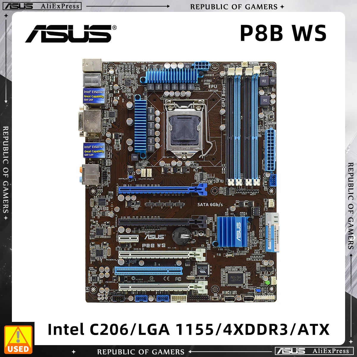 

﻿ ASUS P8B WS Motherboard LGA115 Support IntelC206 Corei3/E3-1200 i3-2100 E3-1200 CPU DDR3 1333MHz 32GB SATAIII ATX