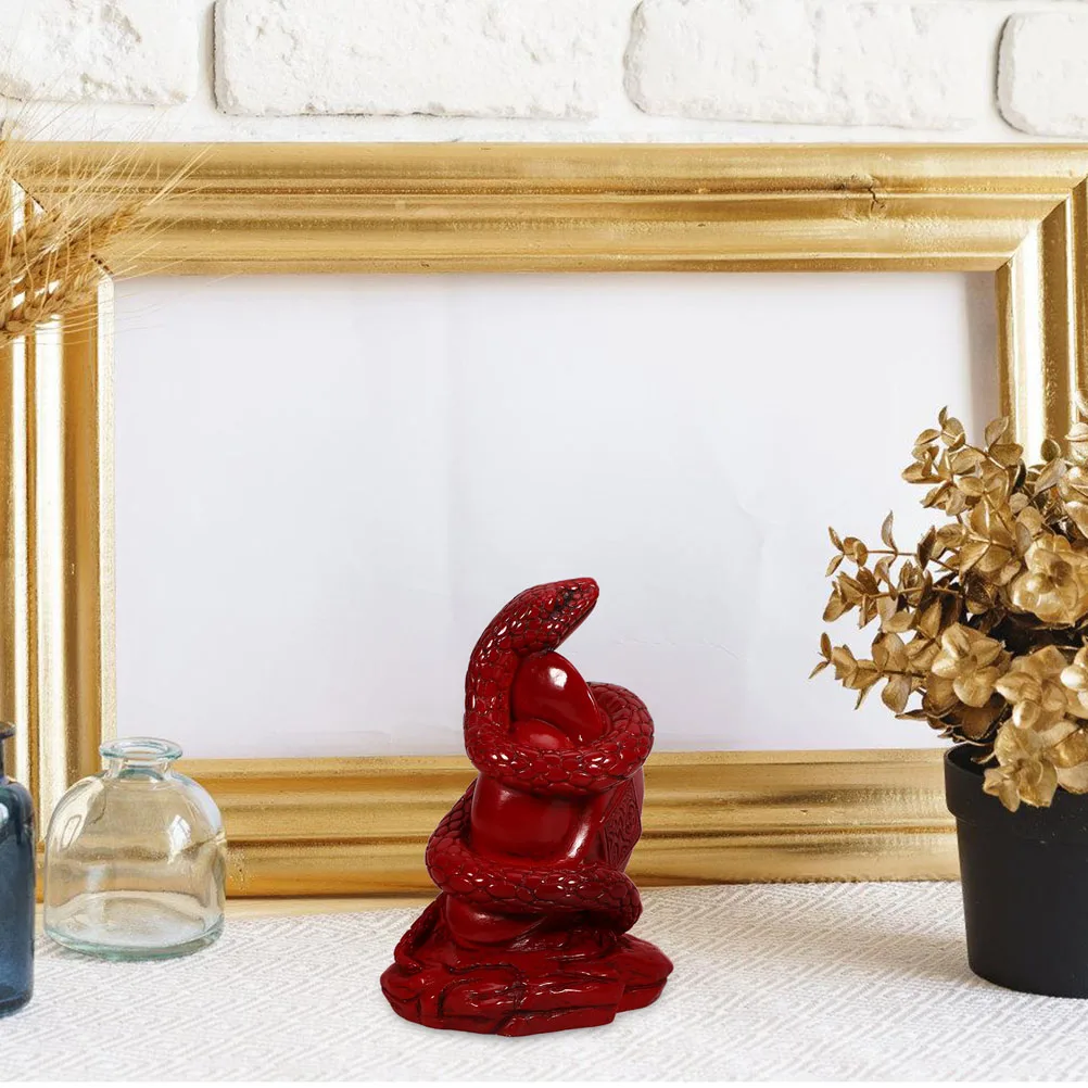 

2Pcs Snake Resin Decor Elegant Desktop Indoor Tabletop Ornament Car Home Office Desktop Decor Garden Supplies