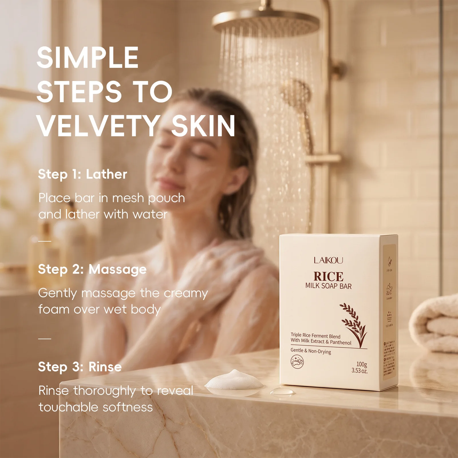LAIKOU Rice Milk Soap 100g Dee - đánh giá và giá Skincare Oat
