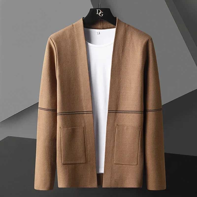 سترة سترة للرجال الربيع الشارع الشهير ملابس للرجال الرجال العرق قميص متماسكة الخريف موضة عادية Hombre الدافئة الصلبة الذكور