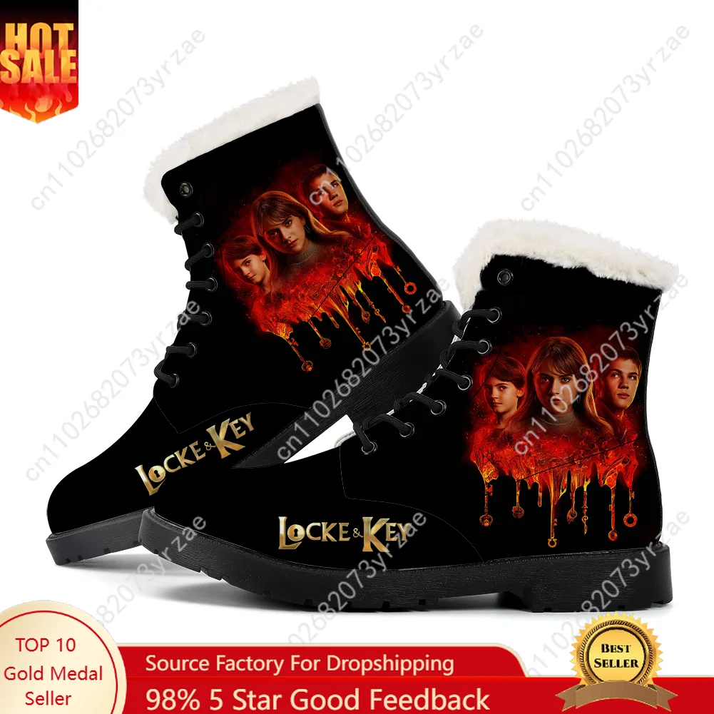 

Locke & Key Plush Boot Mens Womens Teenager Casual Shoe Outdoor High Quality Personalized Fashion Pattern Warm Boot Custom Shoes