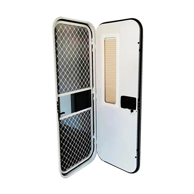 

Summer Discount Aluminum Alloy Door Frame Single Point Password Lock RV Caravan Camping Door With Screen Door
