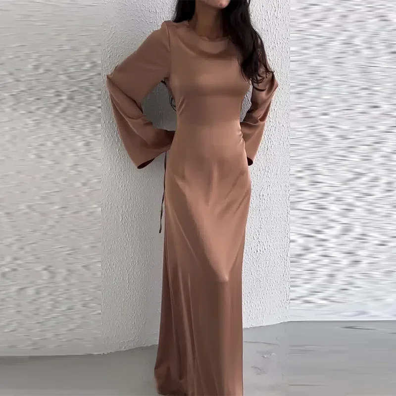 Sukienka imprezowa dla kobiet Abaya Maroko Eid Sukienki muzułmańskie Ramadan Slim Fit Abayas Kaftan Elegancka czarna Dubaj Arabska długa szata 2025 — zdjęcie 7