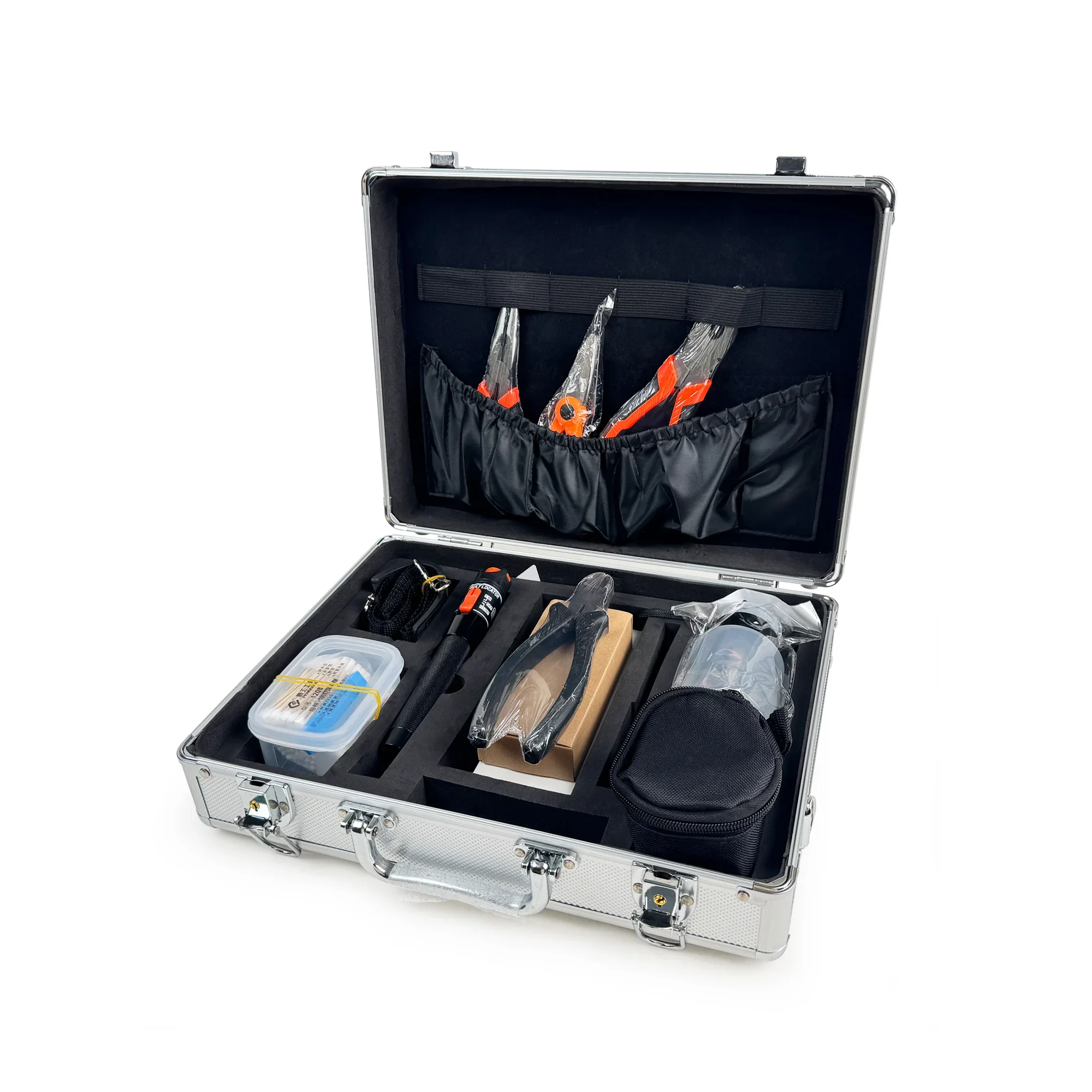 Fiber Optic Tool Box 10KM VFL Fiber Cleaver Power Meter FTTH Cold Splicing Kit Bag Fiber Optic Tool Kit Optical Equipment