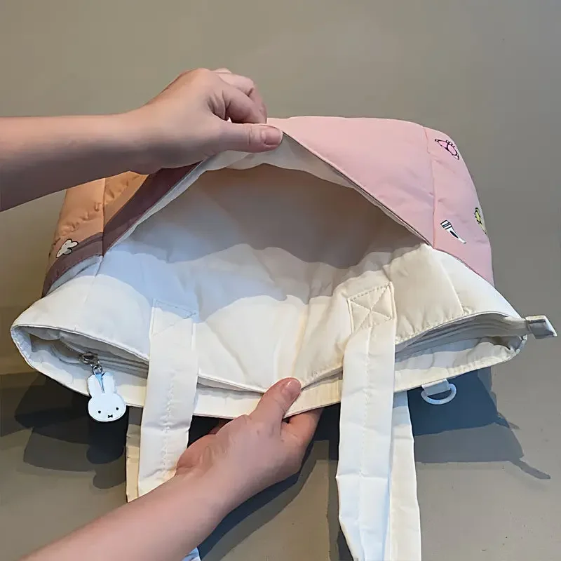 Kawaii Miffy Niedliche Große Tragetasche Tägliche Freizeittasche Multifunktionale Aufbewahrungstasche Geschenk-Spielzeug für Mädchen – Detail 12