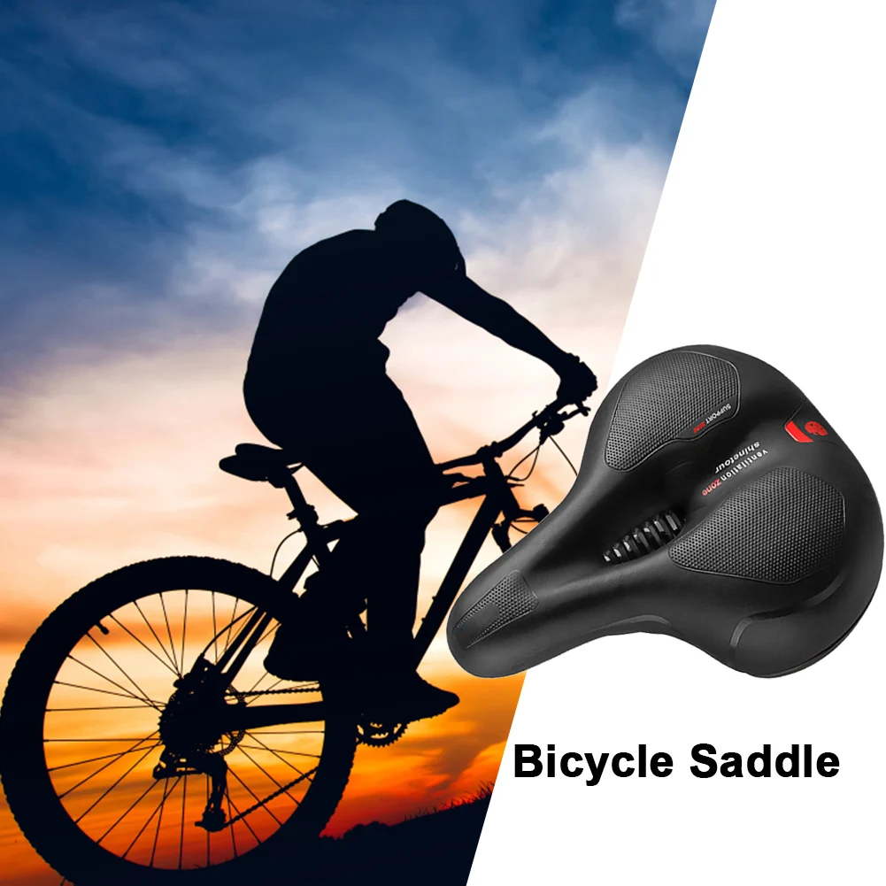 

Big Butt Bike Seat Breathable Touring Saddle Comfortable Bicycle Saddle Reflective Sponge Seat Cushion for Cycling Road Mountain