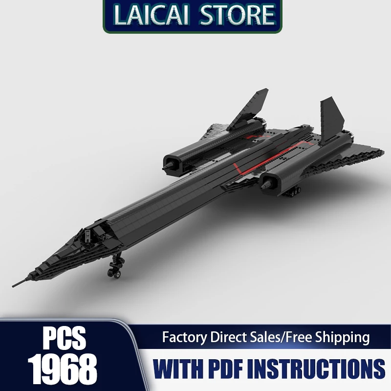 

Aerial Fighter Model Moc Building Bricks SR-71 Blackbird Fighter Technology Modular Blocks Gifts Christmas Toy DIY Sets Assembly