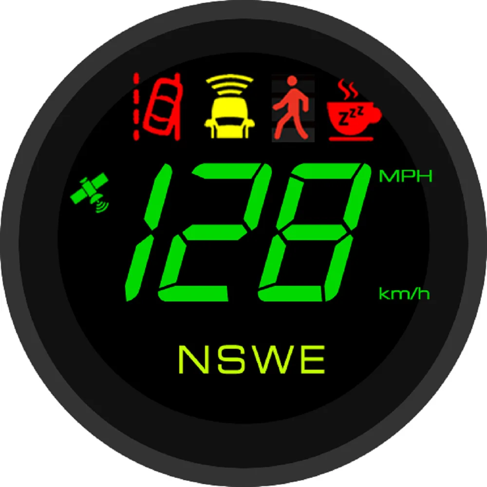 2.75-inch Head Up Display ADAS Speedometer 299KM/H MPH with Fatigue Driving