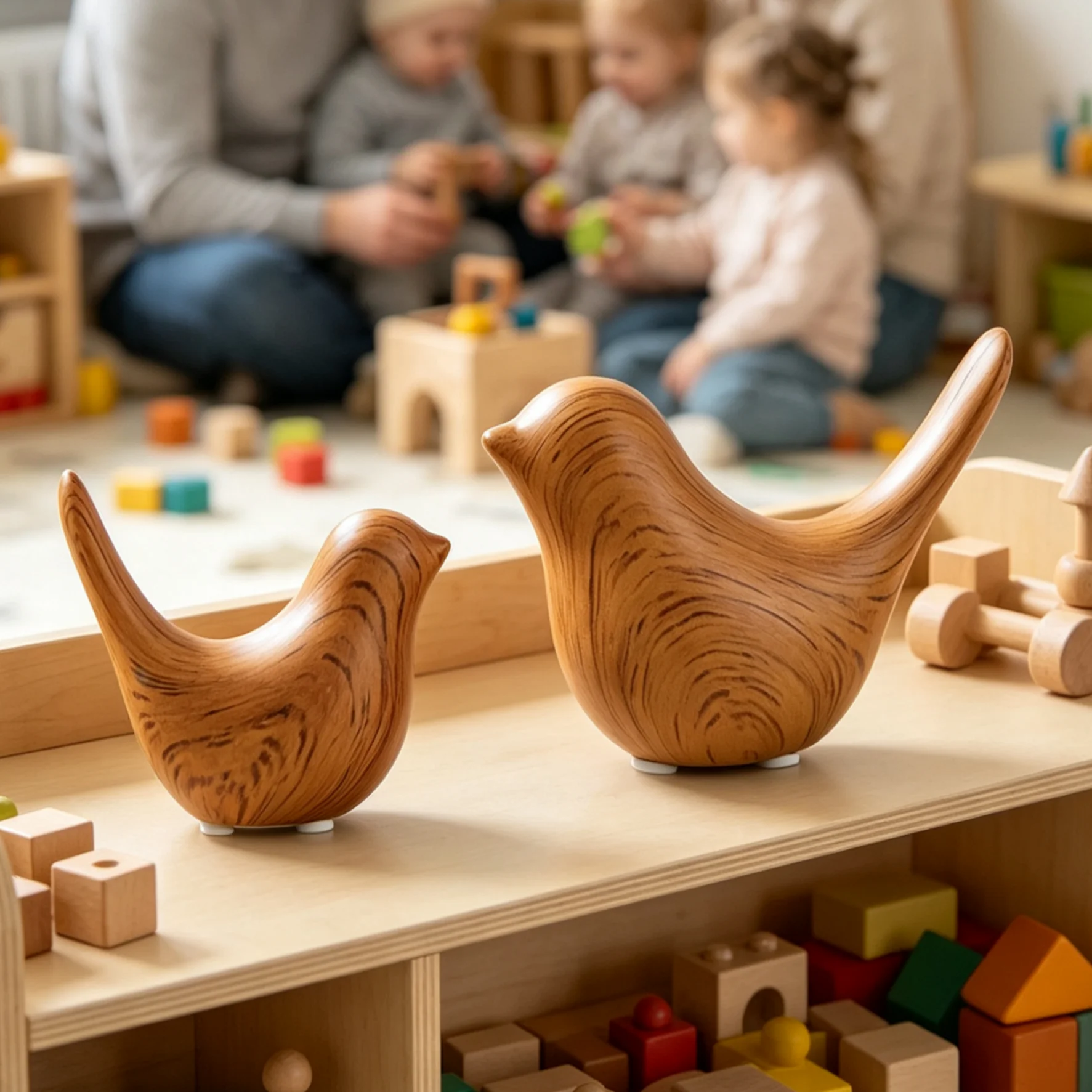 Modern luxury decoration Ceramic wood-grain bird figurine Aesthetic bedroom essentials for home luxury decor
