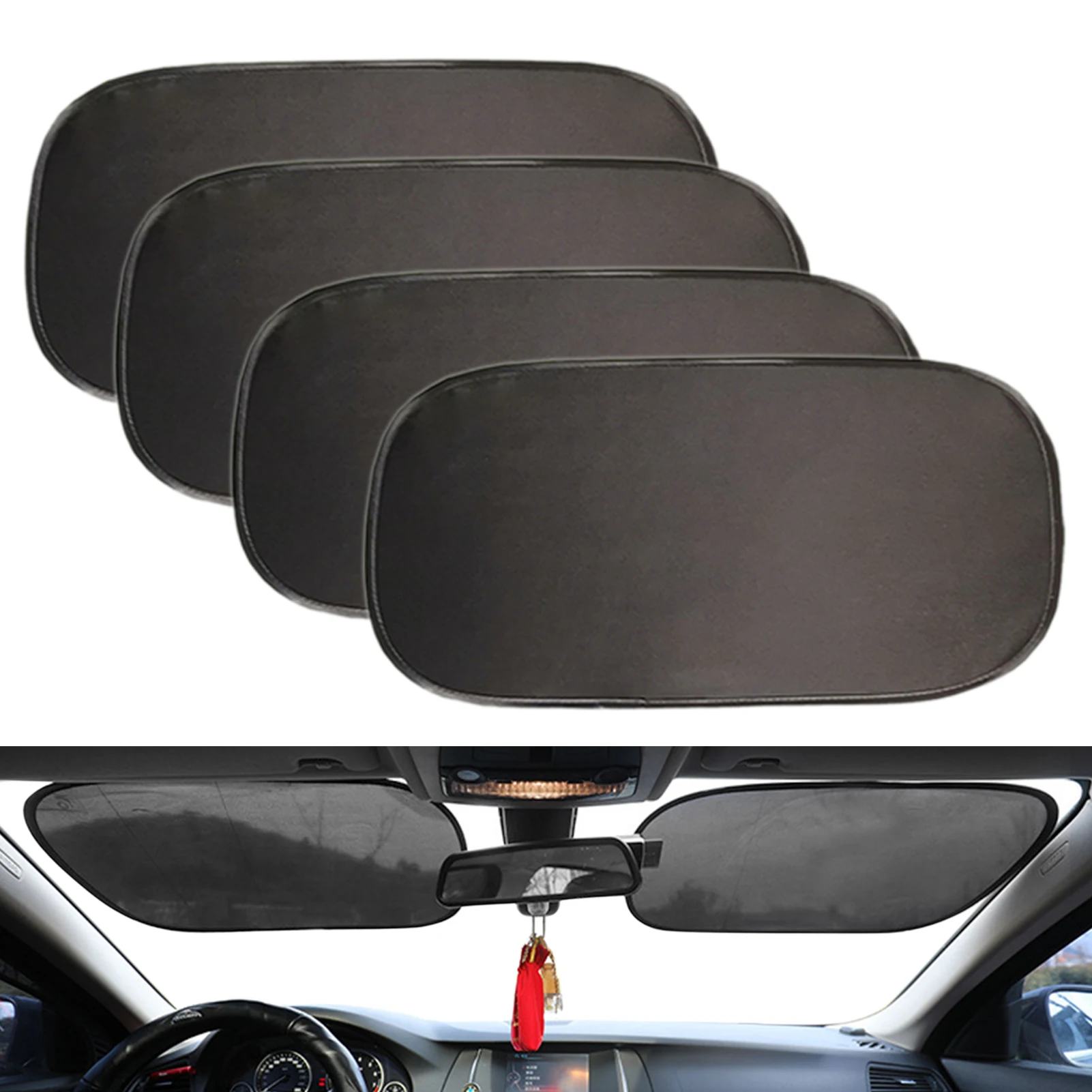 4Pcs Car Side Window Sun Shade Protector Anti-UV Auto Side Window Sun Visor Portable Foldable Car Sunshade Covers Protector