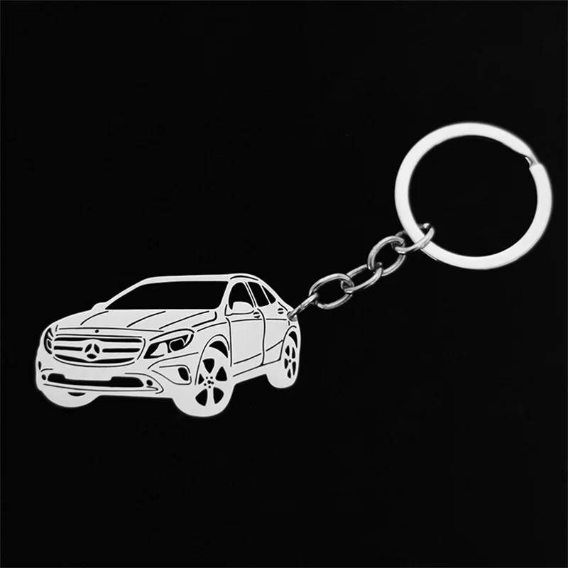 Stainless steel personality hollow Jeep car model pendant keychain Key chain jewelry