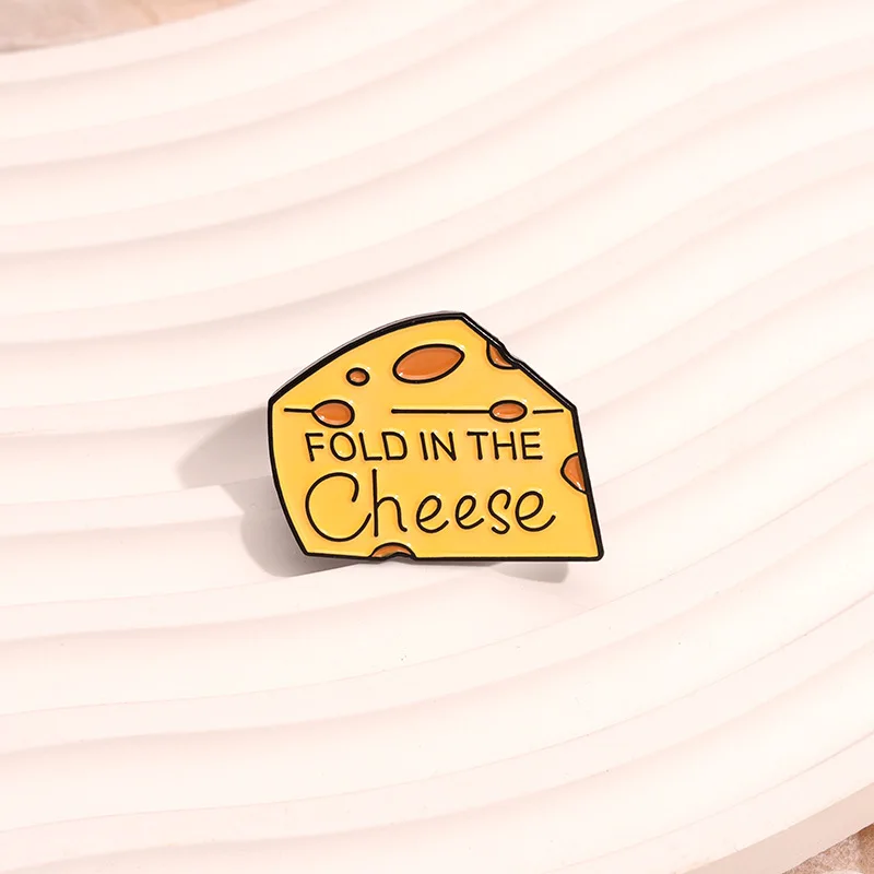 Enamel Pin Brooch fold the cheese food Badge for Bags Jeans Hoodies Denim Lapel Pin Jewelry Kids Best party weddingGift
