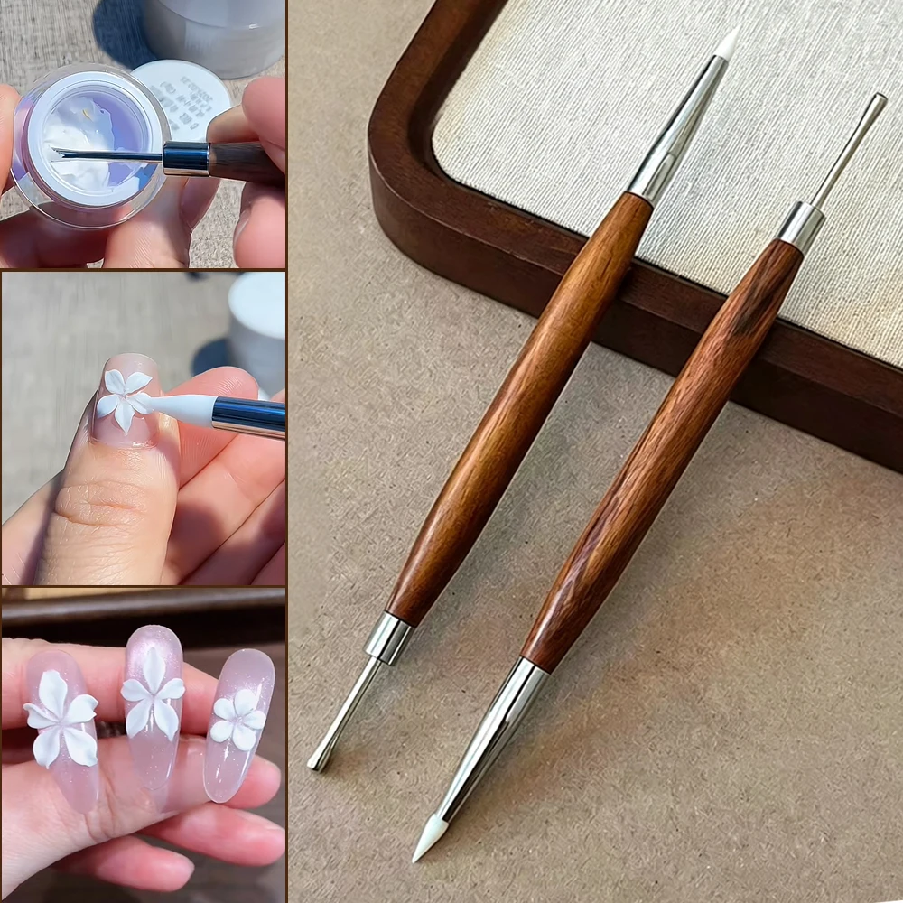 1 stücke Professionelle Dual-ended Nagel Bau Design Pinsel Nagel Gel Liner Französisch Spitze Verlängerung Stift UV Polnischen Gel nagel Kunst Werkzeuge
