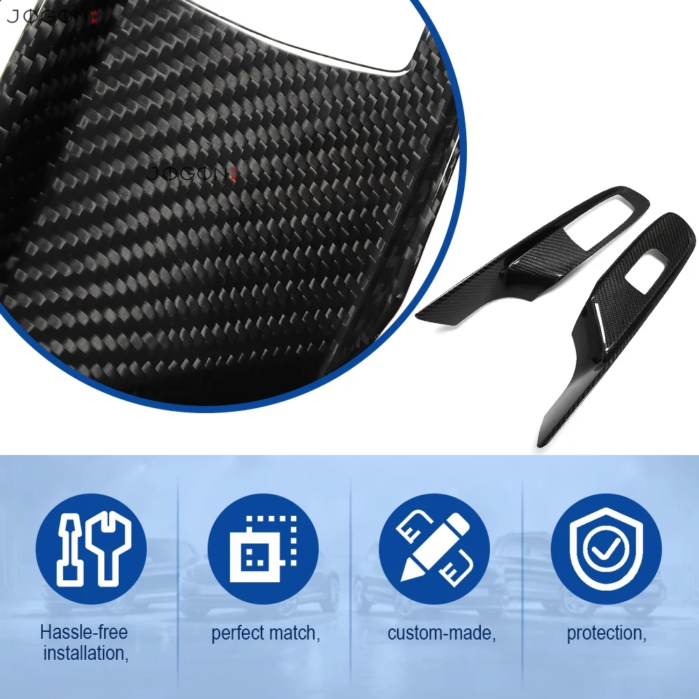 Real Carbon Fiber Automotive Window Lock Button Cover Trim Decorattion For Chevrolet Corvette C8 Stingray Z06 ZR1 2020+ 2026+