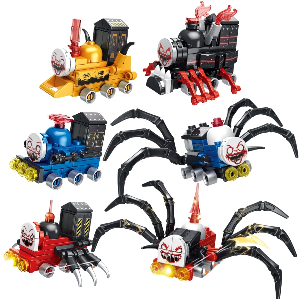 

Moc Horrors Steam Trains Choo-Choo Charles Spider Train Cartoon Monster Game Building Blocks Bricks Toys for Children Gifts