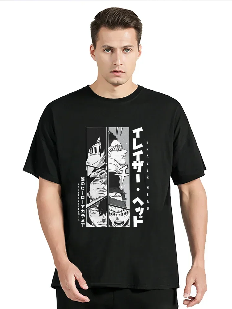 Unique Eraser Head Boku No Hero Academia Aizawa Shota T-Shirt Men Cotton Oversized T Shirt Graphic Tees Hip Hop Tops Clothing