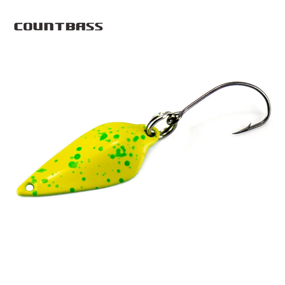 

Countbass 1/32oz 0.9g Trout Spoons Leaf Brass Casting Fishing Lures for Salmon Trout Pike Bass