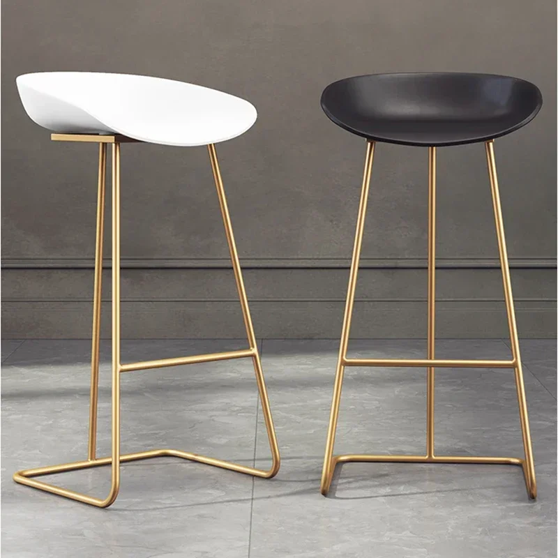 Gold Metal Nordic Bar Chairs Kitchen High Counter Luxury Outdoor Bar Chairs Office Vanity Bar Sandalyesi Luxury Furniture XY50BC