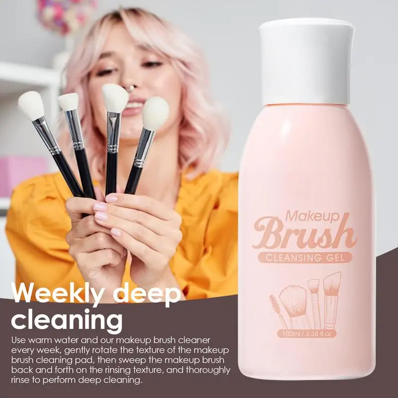 Makeup Brush Cleaner 100ml Professional Brush Cleaner Make Up Deep Cleaning Cleaner For Makeup Brushes Sponges Gentle Formula