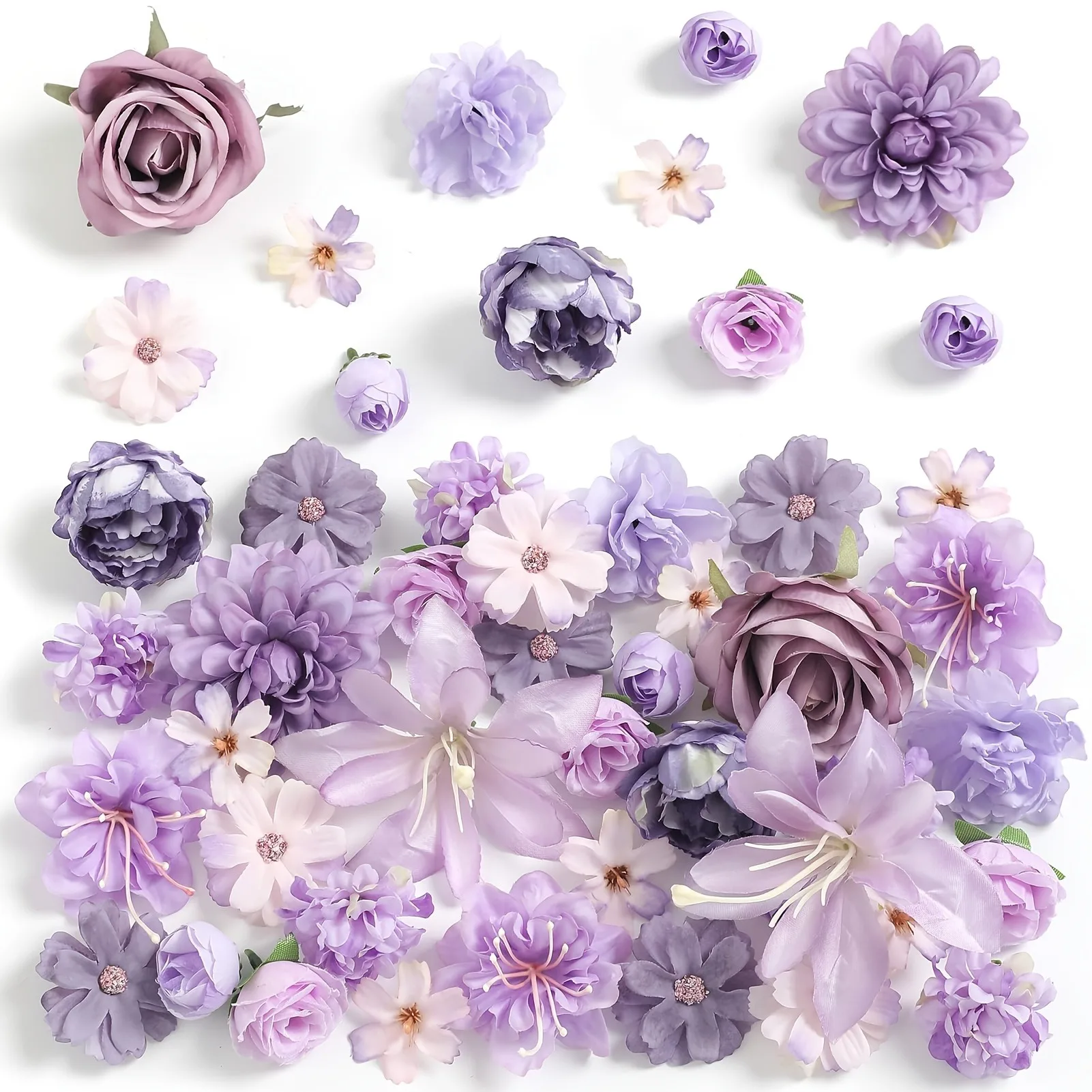 47 Stück gemischte künstliche Blumen aus Seide, künstliche Blumen für Heimdekoration, Hochzeitsdekorationen, Ornamente, DIY-Bastelgeschenke, Girlanden-Zubehör – Detail 11