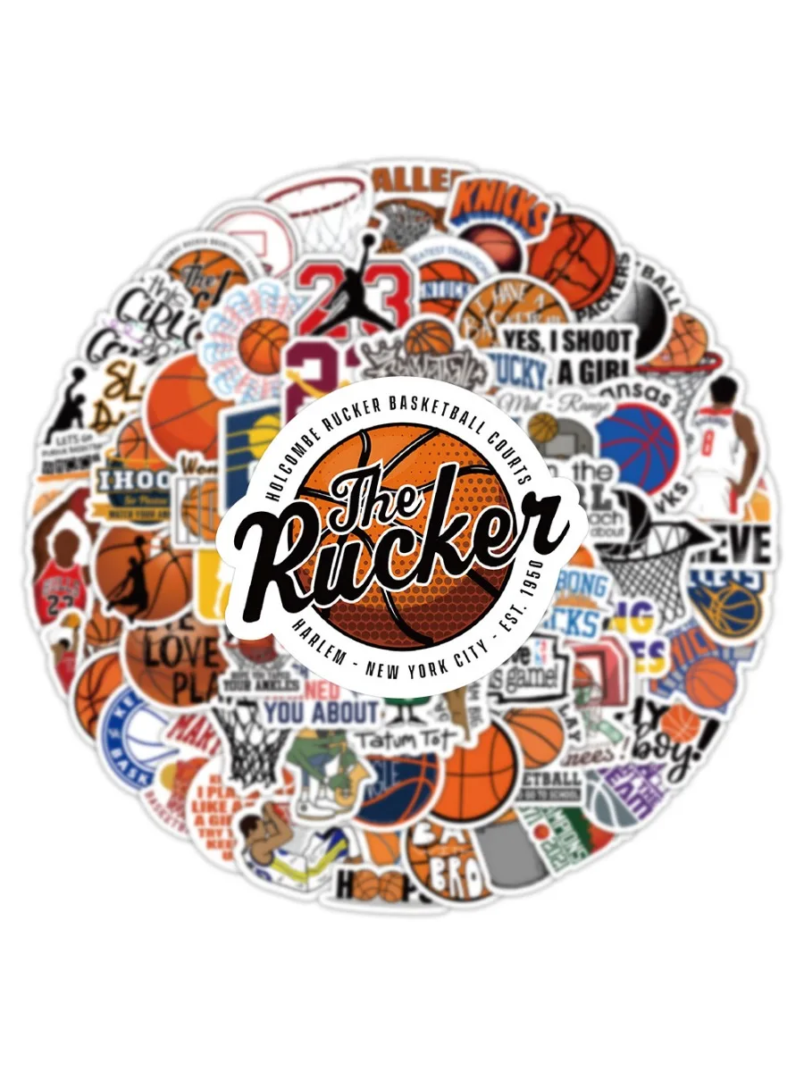 100 New Basketball Stickers Personalized Creative Mobile Phone Skateboard Refrigerator Cabinet Decorative Stickers