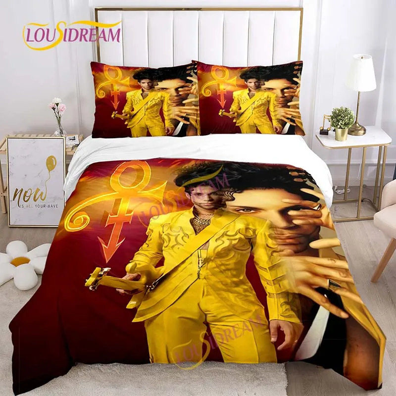 DIY pattern all-around music talent Prince Rogers Nelson Bedding Set Family pillowcase Bedroom decor Fan gift Music set