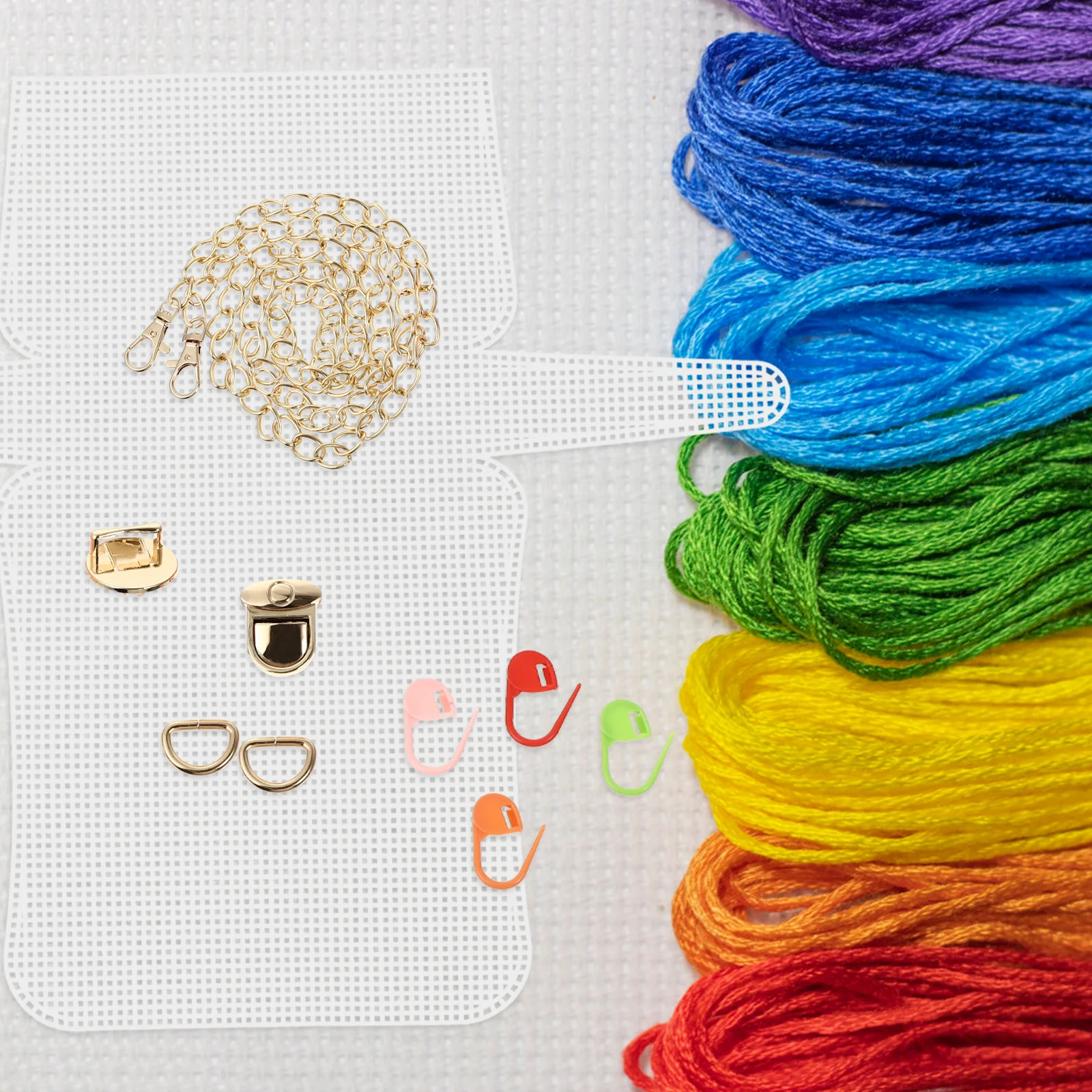 

1Set DIY Bag Plate Handwoven Grid Sheet Premium Plastic Alloy for Crochet Weaving Cross Stitch Needlework Bag DIY Plate