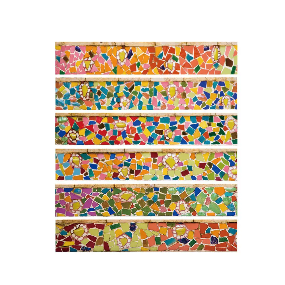 

Набор из 6 самоклеящихся ПВХ-наклеек для стен в виде плитки для лестниц, для гостиной, декоративные наклейки для дома, фоновые наклейки для самостоятельного оформления интерьера