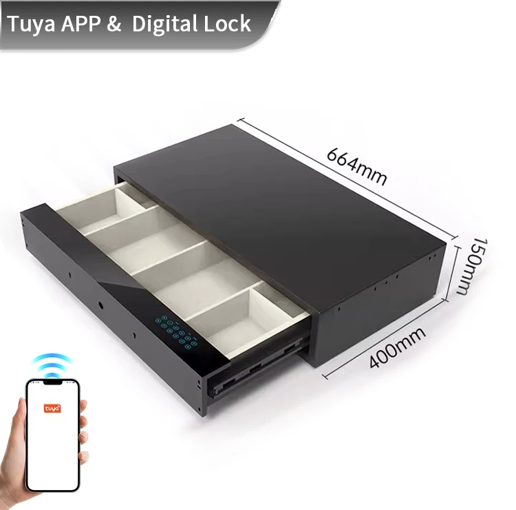 Smart Steel Digital Cash Cabinet Hidden Wall Hanging Wardrobe Drawer Safe