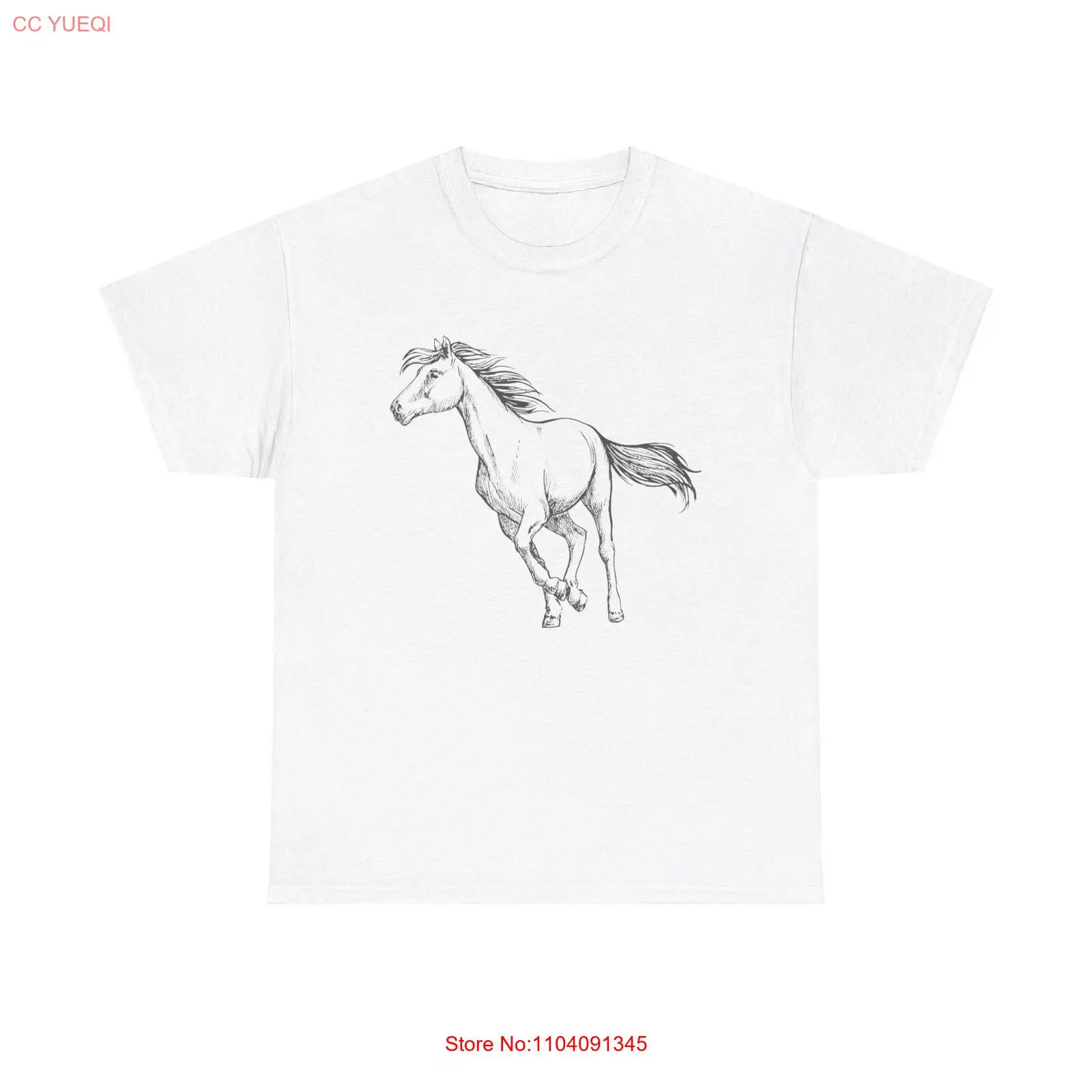 Horse Running T-Shirt - gallop stallion equine beautiful mane retro prance gait