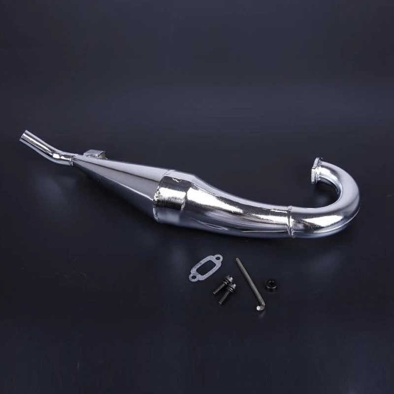 For Rovan Performance Chrome Steel Side Mount Tuned Exhaust Pipe Fit for HPI Baja 5B KM RC rc crawler Cars Parts Accessory