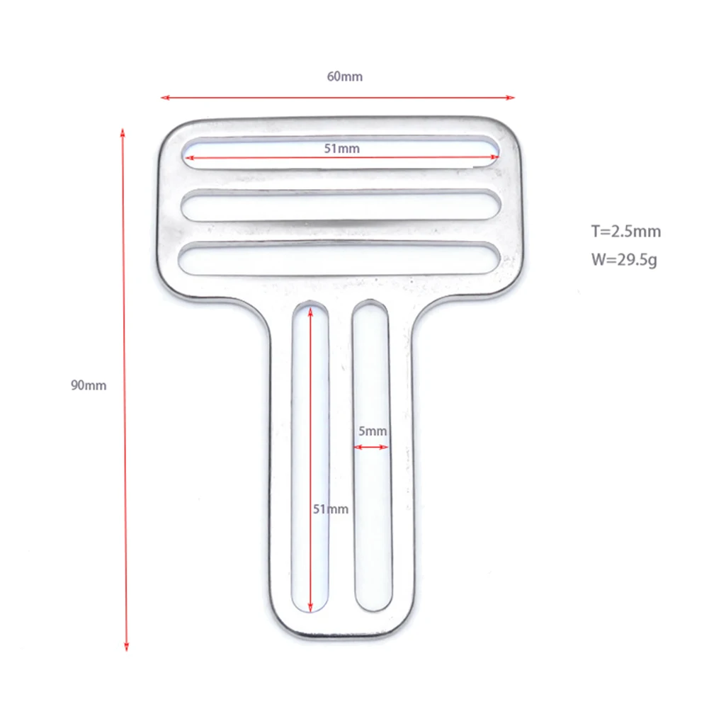 Correa de correas de montaje lateral para buceo de acero inoxidable, se adapta a correas de 5cm, accesorios BCD duraderos, estilo 4