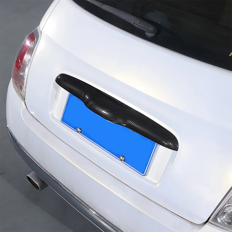 ABS Carbon Car Trunk Handle Trim Cover Tailgate Rear Tail Door Decoration Strip Sticker For Fiat 500 2010-2023 Auto Accessories