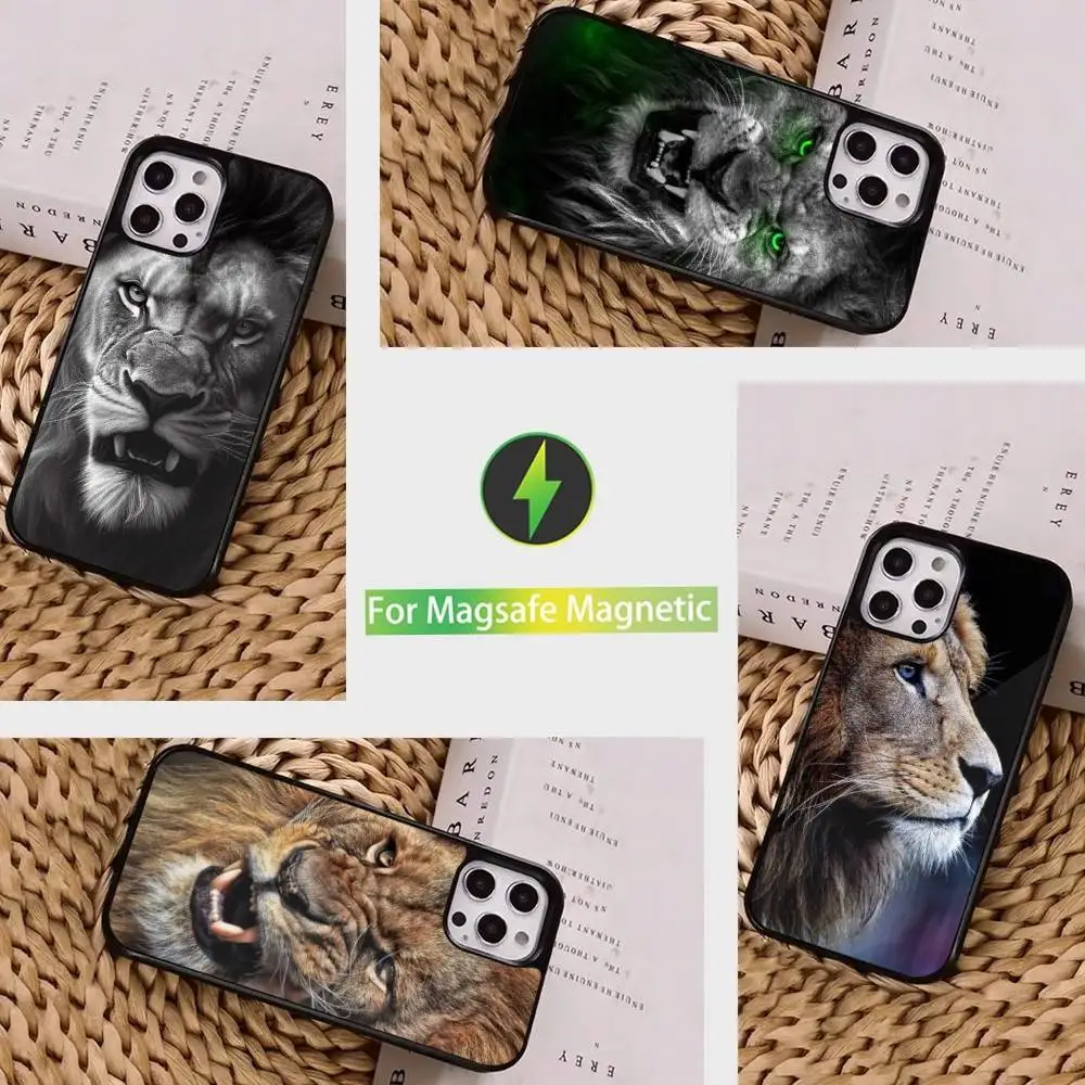 

Animal Cover Lion Cool Phone Case For iPhone 16,15,14,13,12,11,Pro,Max,Plus,Mini, Magsafe,Magnetic Wireless Charging Case