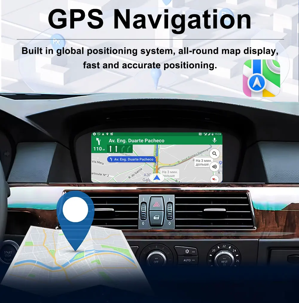8,8'' Auto-Video-Multimedia-Player Android 16 BT für BMW 3/5er Serie E60 E61 E90 E91 E92 E93 2005 - 2012 CCC CIC System GPS-Navigation – Detail 16