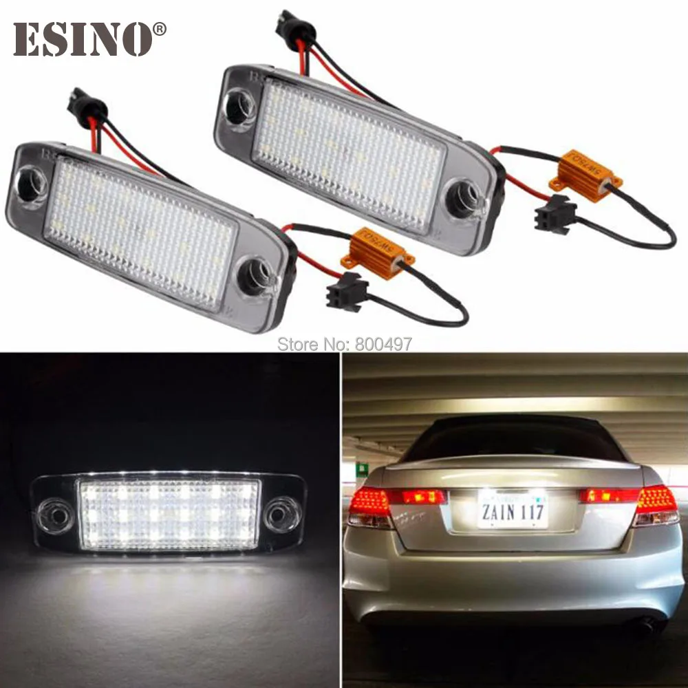 2 x Car LED Number License Plate Lamps CANBUS OBC Error Free 18 SMD LED For Hyundai Terracan Tucson Accent Vision Veracruz IX55